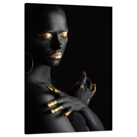 Leinwandgemälde Frau Golden Elements Art 80x120 cm