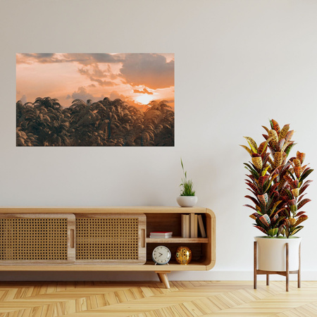 Leinwandgemälde Bäume Sonnenuntergang Wolken Himmel 120x80 cm