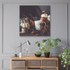 Leinwandgemälde Retro Vintage Kürbisse Herbst 90x90