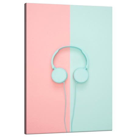 Leinwandgemälde Musik Kopfhörer Zweifarbig 80x120