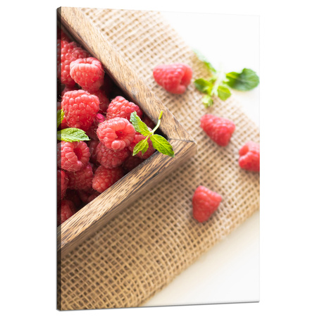 Leinwanddruck Frische Sommerhimbeeren Obst Frühling 80x120