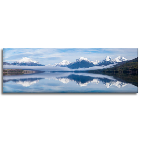 Leinwandgemälde Nature Lake McDonald Panorama 120X40 cm