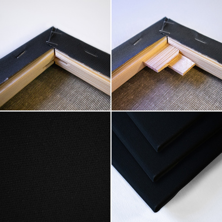 Keilrahmen Leinwand zum Bemalen 60X110 cm Schwarz Leinwand aus Baumwolle für Acryl Aquarell Ölfarbe