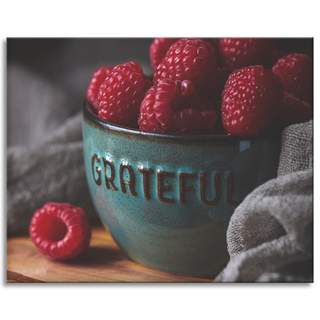 Leinwandgemälde Küchenhimbeeren 100x80 cm