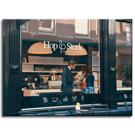 Leinwandgemälde Architekturcafé 40x30 cm