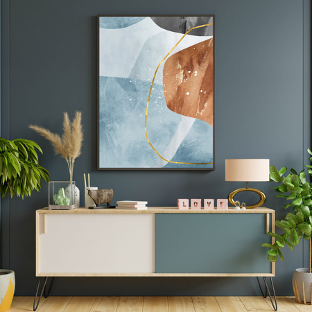 Poster Abstrakt 30X40 cm + grauer Steinrahmen