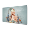 Leinwandgemälde Verschiedene Blumen Frau Natur 120x80 cm