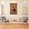 Leinwandgemälde Laufender Löwe in der Savannah-Natur 80x120 cm