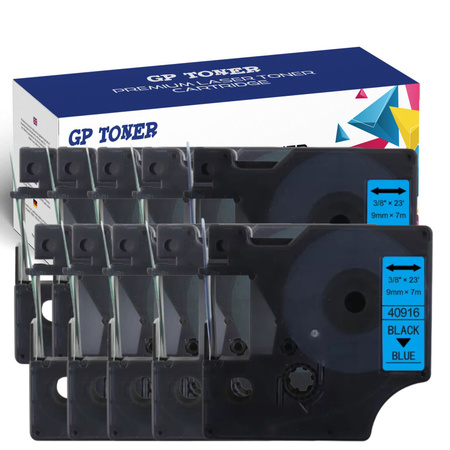 10X Klebeband DYMO D1 9 mm 7 m blau-schwarz GP-DY40916 x10