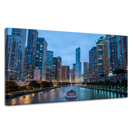 Leinwandgemälde Chicago Architektur 120X60 cm