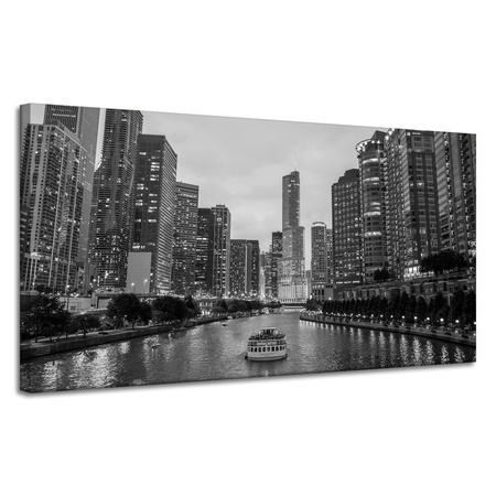 Leinwandgemälde Chicago Architecture schwarz-weiß 120X60 cm