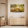 Leinwandgemälde Sonne zwischen Bäumen im Wald 100x80 cm