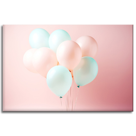 Leinwandgemälde Rosa blaue Luftballons 90x60