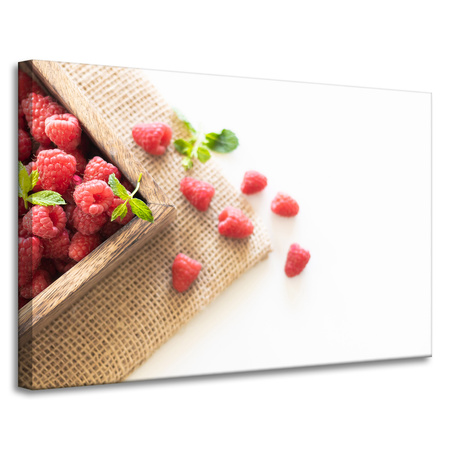 Leinwandgemälde Frische Sommerhimbeeren Frühlingsfrucht 90x60