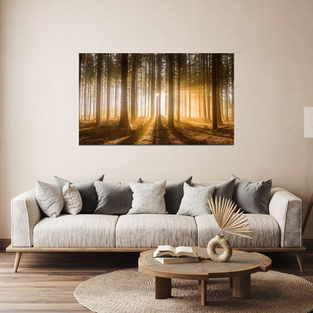 Leinwandgemälde Sonne im Wald Baumlicht 120x60 cm