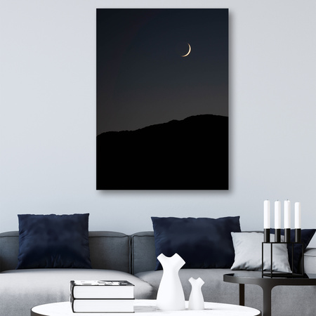 Leinwandgemälde Natur Nacht Dark Moon Mountains 80x120
