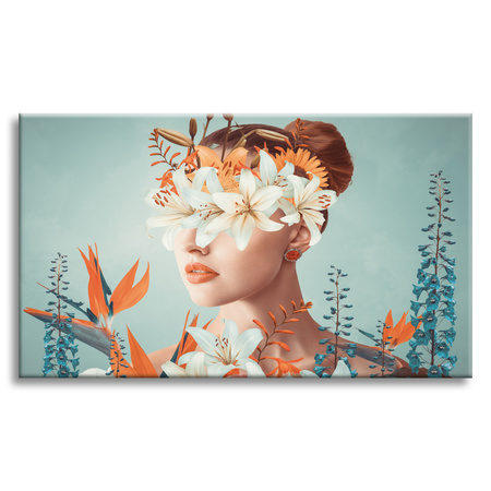 Leinwandgemälde Blumen Natur Mädchen Bun Art 120x80 cm