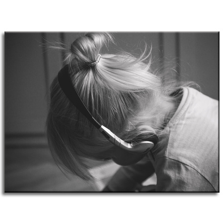 Leinwanddruck Menschen Mädchen mit Kopfhörern 40x30 cm