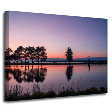 Leinwandgemälde Natur Sonnenuntergang über dem Wasser 40x30 cm