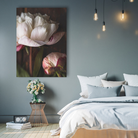 Leinwandgemälde Weiße Blume Natur Vintage Retro 80x120