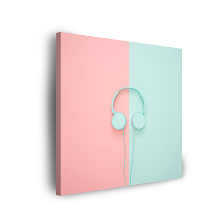 Leinwandgemälde Musik Kopfhörer Zweifarbig 90x90