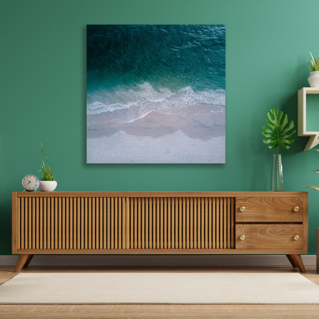 Leinwandgemälde Natur Meer Ozean Wellen Strand 90x90