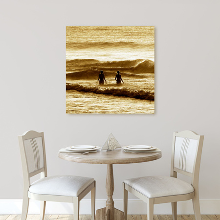 Leinwandgemälde Menschen Ozean 40x40 cm