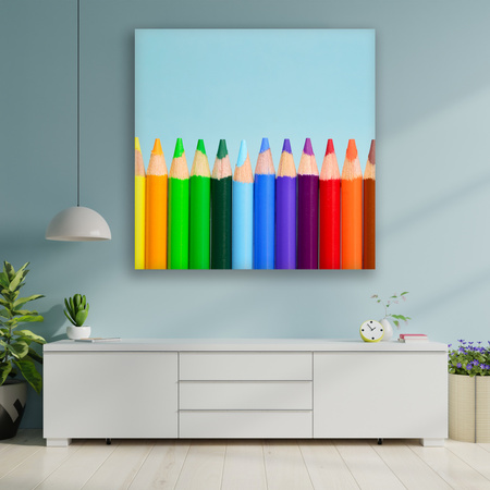 Leinwandgemälde Abstrakte Regenbogenstifte 40x40
