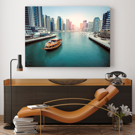 Leinwandgemälde Architekturansicht von Wolkenkratzern 120X60 cm