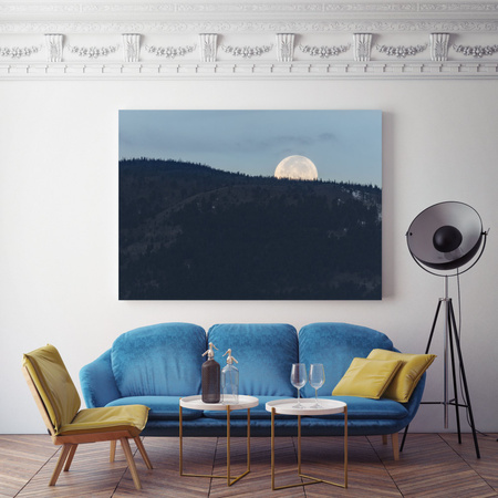 Leinwandgemälde Natur Aufgehender Mond 120x40 cm