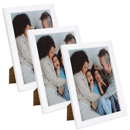 3x Weißer Fotorahmen 15x21, I L13,15,063, weißer Lack + Plexiglasprägung