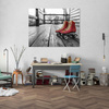 Leinwandgemälde Vintage rote Rollschuhe 100x80 cm