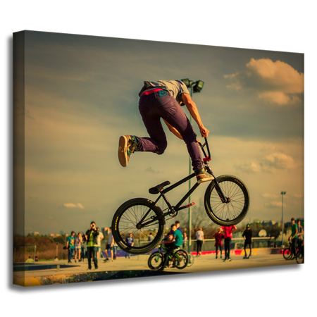 Leinwanddruck Jugend Fahrradakrobatik 40x30 cm