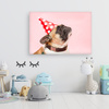 Leinwanddruck Jugend Mops Geburtstag 90x60