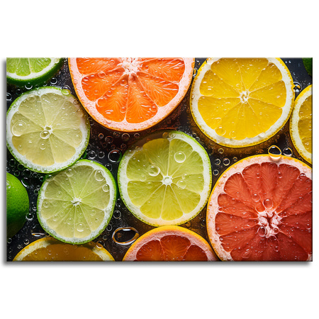 Leinwanddruck Citrus Freshness Lime Grapefruit Lemon 90x60