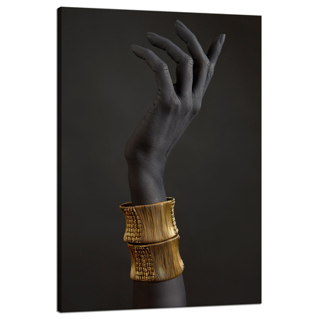 Leinwanddruck Black Hand Gold Armbänder 80x120 cm