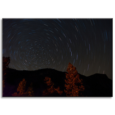 Leinwandgemälde Natur Wald Nacht Berge Abstraktion Bäume 70x50