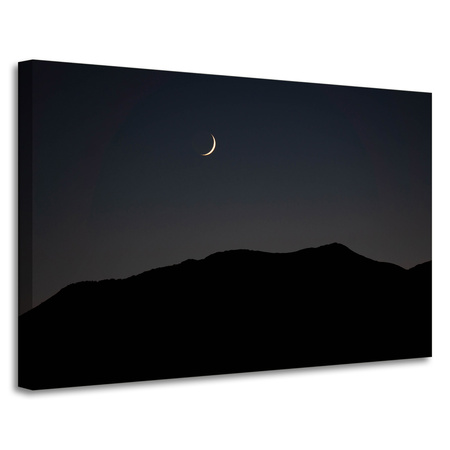 Leinwandgemälde Natur Nacht Dark Moon Mountains 90x60