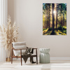 Leinwanddruck Wald Sonne Bäume Frühlingsmorgen 80x100 cm