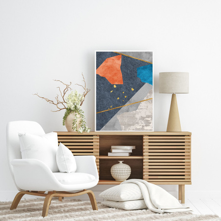 Poster Abstract_4 24X30 cm + grauer Steinrahmen