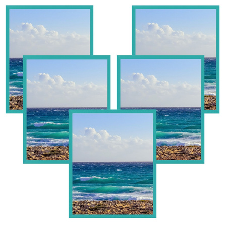 5x Türkiser Rahmen 24x30, I L13,15,048, türkises Meer Plexi