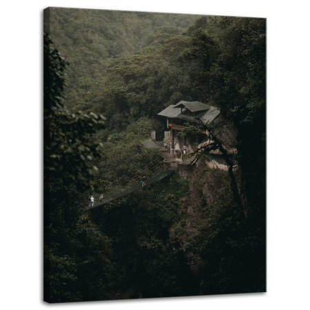 Leinwandgemälde Naturhaus in den Bergen 30x40 cm