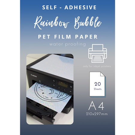 Selbstklebendes A4-Papier (mit Regenbogenblasen) PAP-CSF022