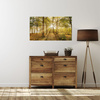 Leinwandgemälde Sonne zwischen Bäumen im Wald 100x80 cm