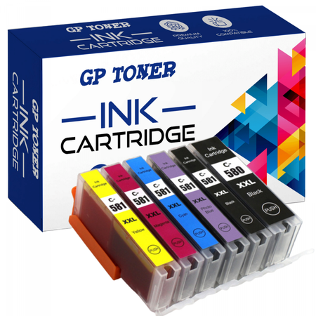 6x Ersatztinten Canon Pixma TS8100 TS8220 TS8250 TS8350 TS9155 - GP-C580CMYKPB SET