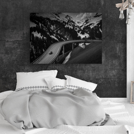 Leinwandgemälde Naturstraße durch die Berge 100x80 cm