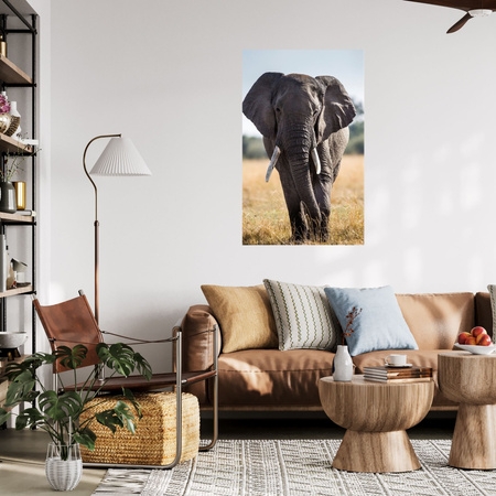 Leinwandgemälde Großer grauer Elefant Savannah Afrika 80x120 cm