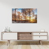 Leinwandgemälde Bäume Winter aufgehende Sonne 100x80 cm