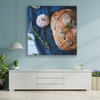 Leinwandgemälde Brot Knoblauch Frühstück Rosmarin Vintage 90x90