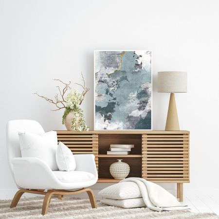 Poster Abstraktion_2 21X29,7 cm + Rahmen aus grauem Stein